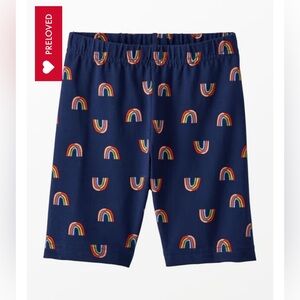 Hanna Andersson Girls Navy Biker Shorts with Rainbows